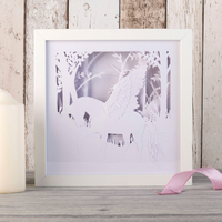 Unicorn Framed Papercut Mood Light