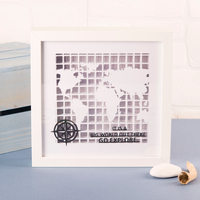 World Map Framed Papercut Mood Light