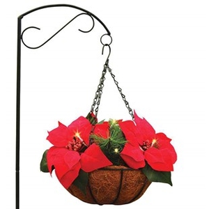 Home Medium Hanging Basket on Stand with LED Lights