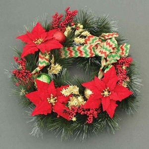 Home Red and Green Jolly Wreath LED