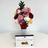 Mixed Christmas Carnations 15 Stems + Vase + Jersey Fudge