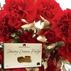 Red & Gold Carnations 20 Stems + Jersey Fudge