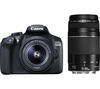 CANON EOS 1300D DSLR Camera with 18-55 mm DC III Zoom Lens and EF 75-300 mm f/4.0-5.6 III Telephoto Zoom Lens - Black,  Black