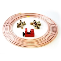 25ft Brake Copper Pipe/10 x Male Nuts/10 x Female Nuts/Tube Cutter