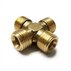 Brass Equal Cross 1/4 O/D - Petrol Fuel Pipe - 1/4 BSP