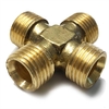 Brass Equal Cross 5/16 O/D - Petrol Fuel Pipe - 1/4 BSP
