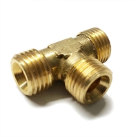 Brass Equal Tee 1/4 O/D - Petrol Fuel Pipe - 1/4 BSP