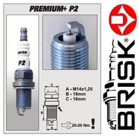 Brisk P2 (1620) BP2+ Spark Plug Iridium Premium+