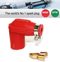 NGK LBER-R Red Spark Plug Cap None Resistor 14mm Nut Terminal 8307