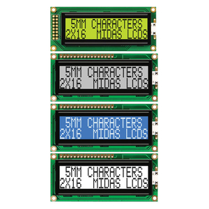 16x2 STN Reflective LCD Display Wide Temp 85x36mm