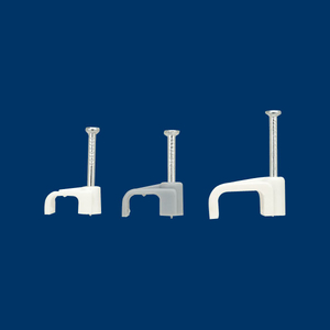 9x18mm Flat Cable Clips White - Box of 100