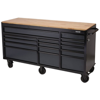 BUNKER® 08241 Workbench 15 Drawer Roller Tool Cabinet 72" Grey