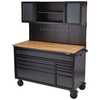 BUNKER® 08242 Roller Workstation 10 Drawer with Workbench 56" Grey