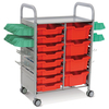 Callero Plus STEAM Activity Double Trolley & Flame Red Gratnells Trays