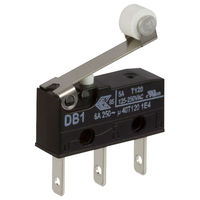Cherry DB1C-B1RB Microswitch SPDT 6A 250V AC,  Short Roller,  Q.C.