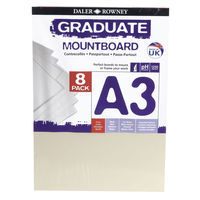 Daler Rowney A3 Graduate Mount Board Pack of 8 Ivory