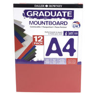 Daler Rowney A4 Graduate Mount Board Pack of 12 Assorted