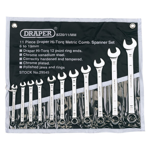 Draper 29545 11 Piece Metric Combination Spanner Set