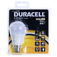 Duracell 6W GLS Bulb A Shaped B22 Warm White 400lm