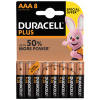 Duracell MN2400B8 AAA Cell Plus Power RO3A/LR0 Batteries (Pack 8)