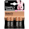 Duracell S5733 Simply AA Alkaline MN1500 Batteries (Pack 4)
