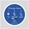 EO Charging Post Mounted EV Charger Sign - Charge Here