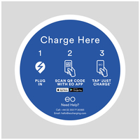 EO Charging Post Mounted EV Charger Sign - Charge Here