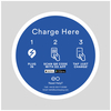 EO Charging Wall Mounted EV Charger Sign - Charge Here