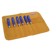 Faithfull FAILCR8 8 Pocket Leather Chisel Roll 33 x 47cm