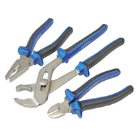 Faithfull FAIPLSET3 Chrome Vanadium Soft Grip Pliers Set 3 Piece