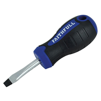 Faithfull FAISDFS Soft Grip Stubby Screwdriver Flared Slotted Tip. ..