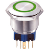GQ25-11E/G/12V 25mm IP65 Vandal Resistant Switch DPST,  On-On,  Gree...