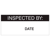 Inspected By Labels,  Black On Nylon Cloth 38 x 15mm,  Pack Of 140