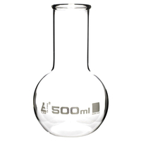 LabGlass Flat Bottom Boiling Flask Wide Neck with Beaded Rim 500ml...