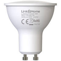Link2Home L2HGU105W Wi-Fi LED GU10 Dimmable Bulb,  White + RGB 345. ..
