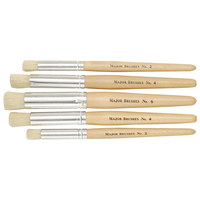 Major Brushes Short Handle Stencil Brush - Set of 5