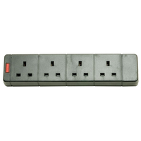 Mercury 429.651UK 4 Gang 13A Trailing Socket With Neon