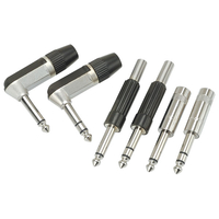 REAN NYS203 6.35mm 2 Pole Black Jack Plug