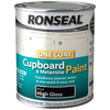 Ronseal 36981 One Coat Cupboard & Melamine Paint Black Gloss 750ml