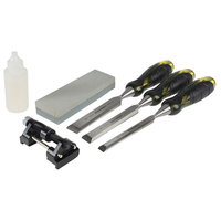 Roughneck 30-165 Professional Bevel Edge Chisel Set 3 Pc + Sharpen...