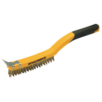 Roughneck 52-034 Brass Wire Brush Soft Grip with Scraper 355mm (14...
