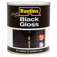 Rustins BLAGW250 Quick Dry Black Gloss 250ml