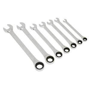 Sealey AK63907 Combination Ratchet Spanner Set 7pc Metric