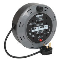 Sealey BCR10B Cassette Type Cable Reel 10mtr 4 x 230V 1.00mm² Ther...