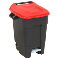 Sealey BM100PR Refuse/Wheelie Bin with Foot Pedal 100L - Red