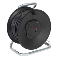 Sealey CR50/1.5 Cable Reel 50m 4 x 230V 1.5mm² Heavy-Duty Thermal Trip