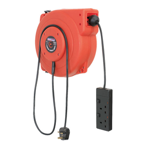 Sealey CRM10 Cable Reel System Retractable 10mtr 2 x 230V Socket