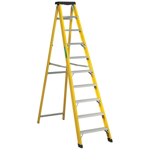 Sealey FSL10 Fibreglass Step Ladder 9-Tread EN 131