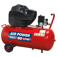 Sealey SAC05030F Compressor 50ltr V-Twin Belt Drive 3hp Oil Free