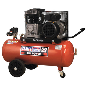 Sealey SAC1503B Compressor 50ltr Belt Drive 3hp with Cast Cylinder...
